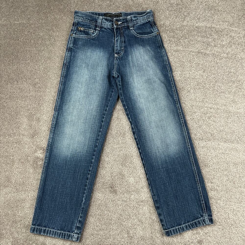 Vintage SouthPole Dark Wash Baggy Wide Leg Skater Denim Jeans Size 10 Kids